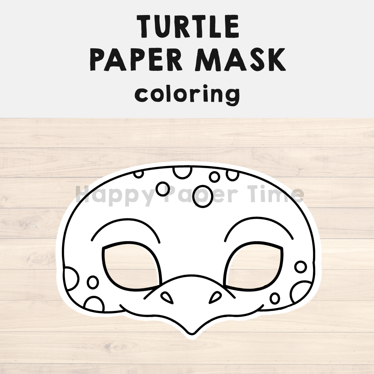 Turtle paper mask printable pond animal reptile coloring craft activity made by teachers