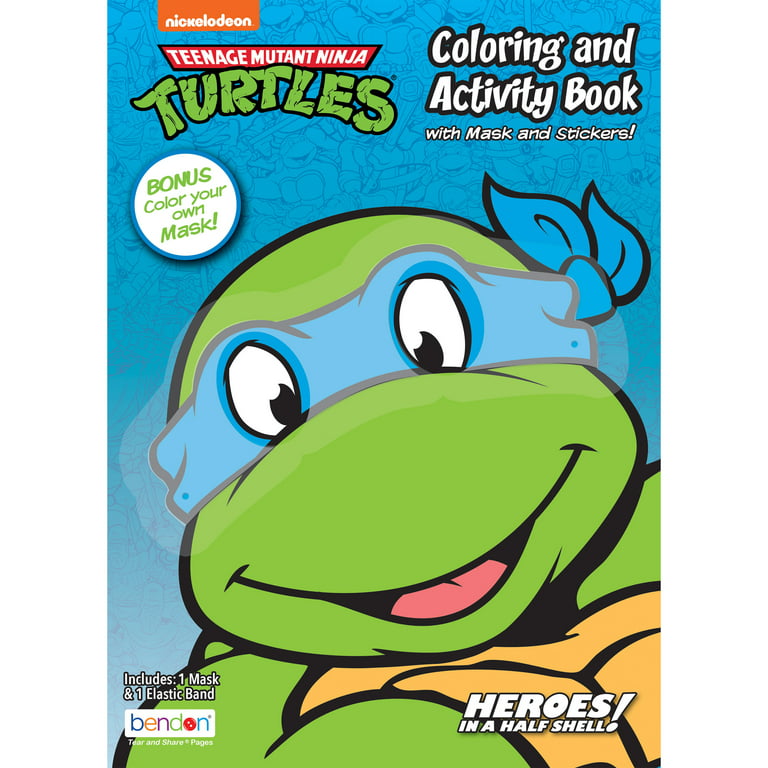 Teenage mutant ninja turtles coloring and activity book with paper mask pages paperback childrens book