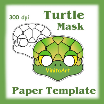 Turtle mask paper mask template by eduart creations tpt