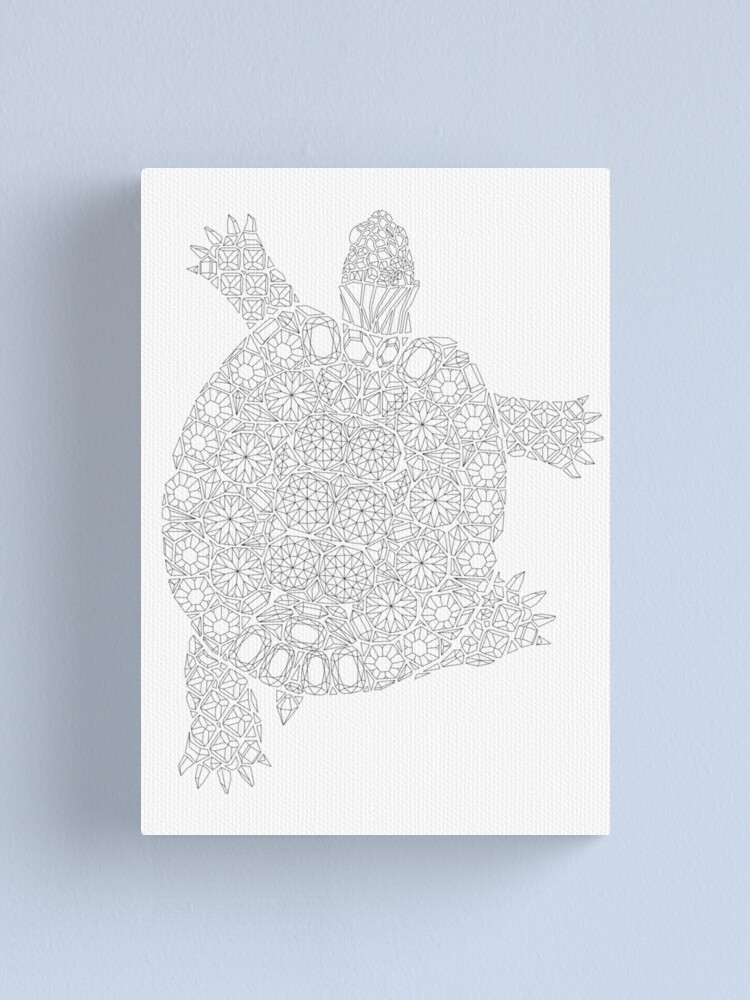 Gemstone turtle coloring page gems pattern adult coloring adult coloring book turtle canvas print for sale by anna grunduls