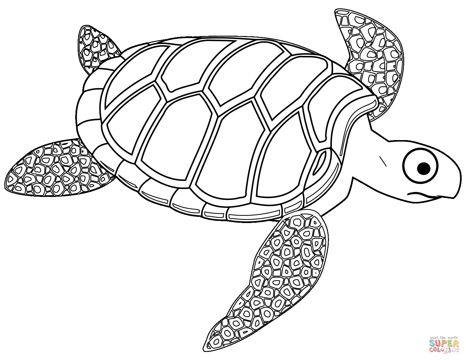Cartoon turtle coloring page free printable coloring pages