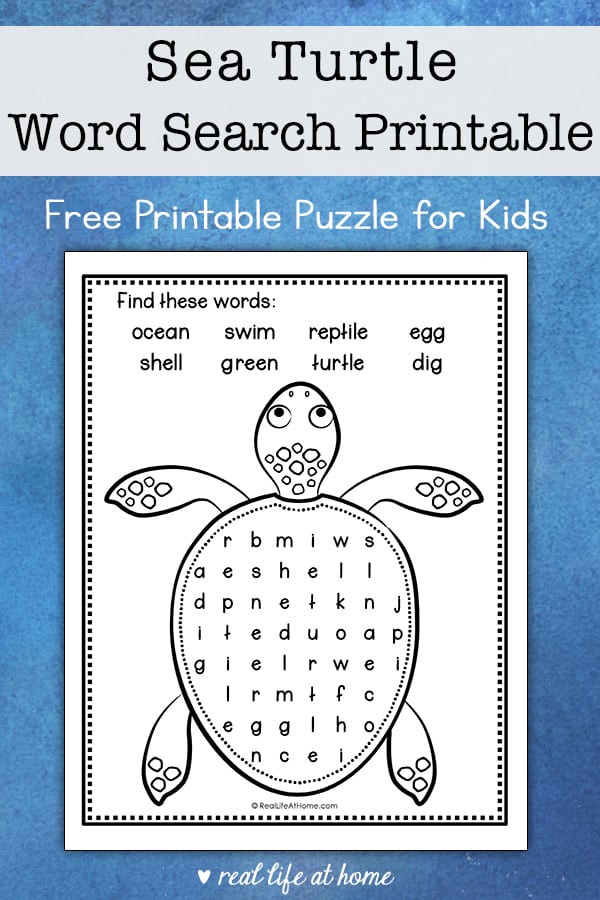 Sea turtle word search