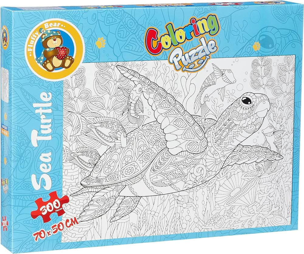 Sea turtle coloring puzzle