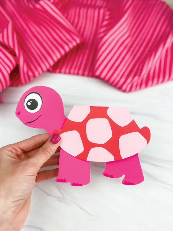 Turtle valentine card craft for kids free template