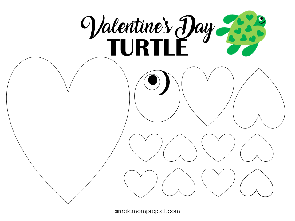 Free printable cut and paste heart turtle craft printable valentine crafts valentines diy valentines art