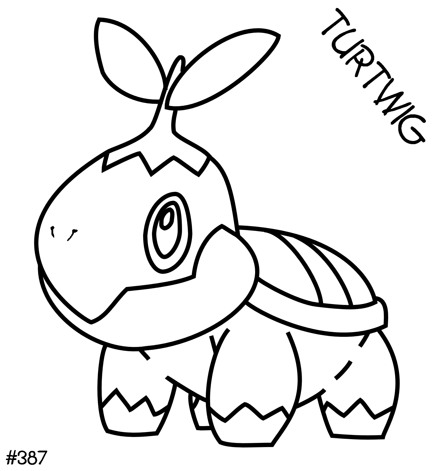 Turtwig lineart by banshee