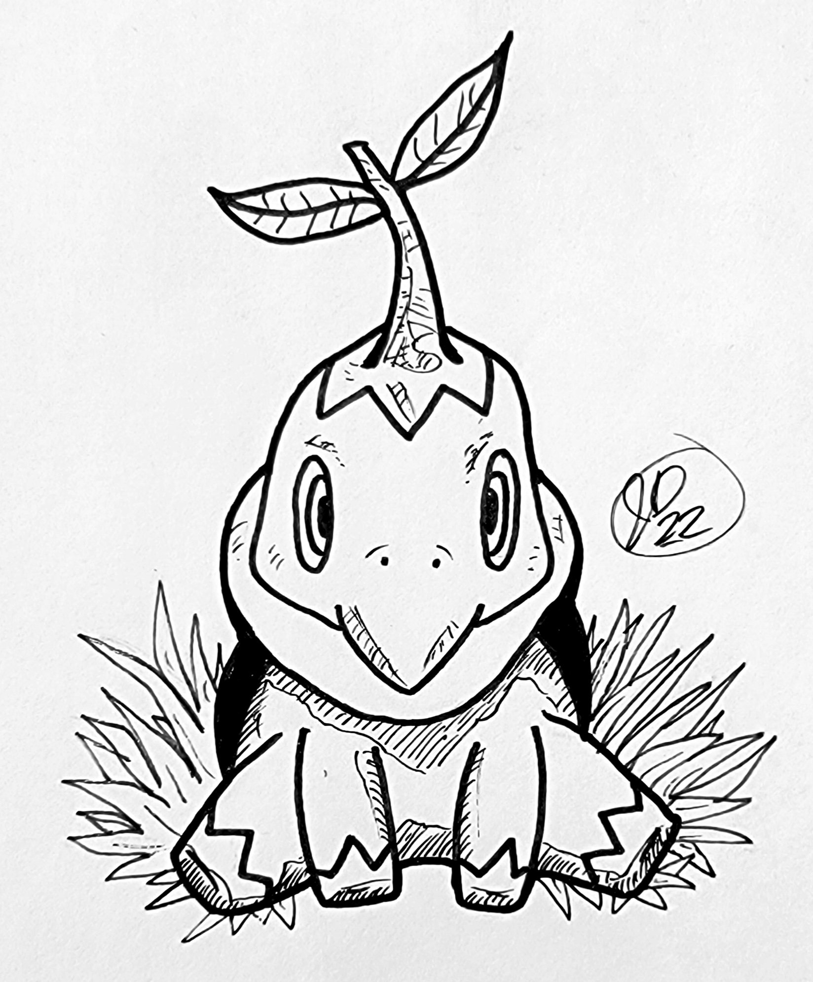 Prototype inks on x pokãmon turtwig pen fanart pokemon turtwig doodles sketch penandink pen pokemonfanart httpstcoithxerlpxf x