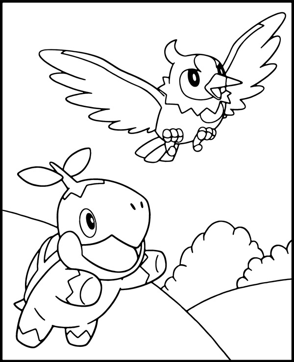 Pokemon turtwig coloring sheet picture
