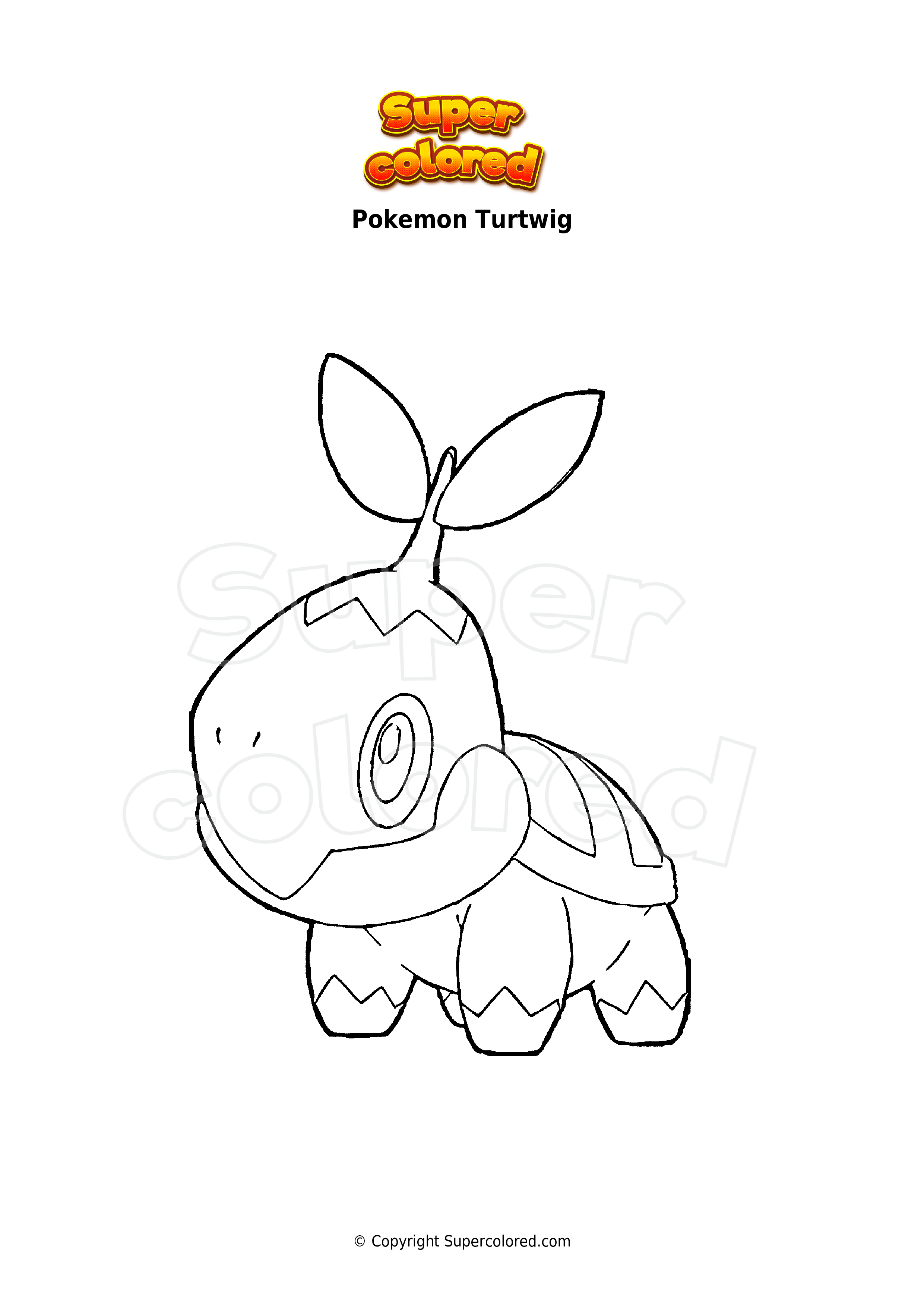 Coloring page pokemon turtwig