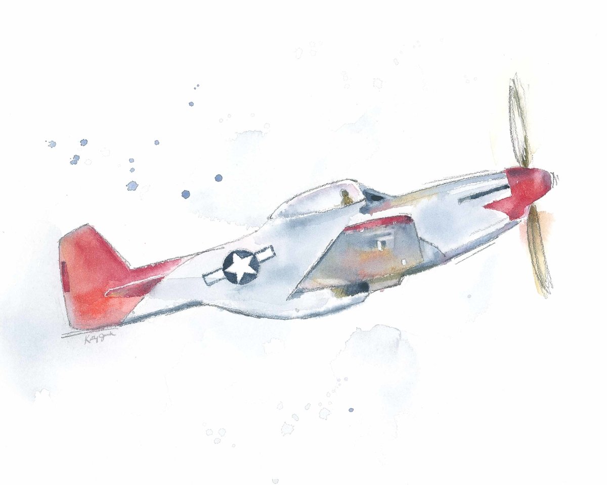 P mustang print wwii military airplane gift giclee or canvas â little splashes of color