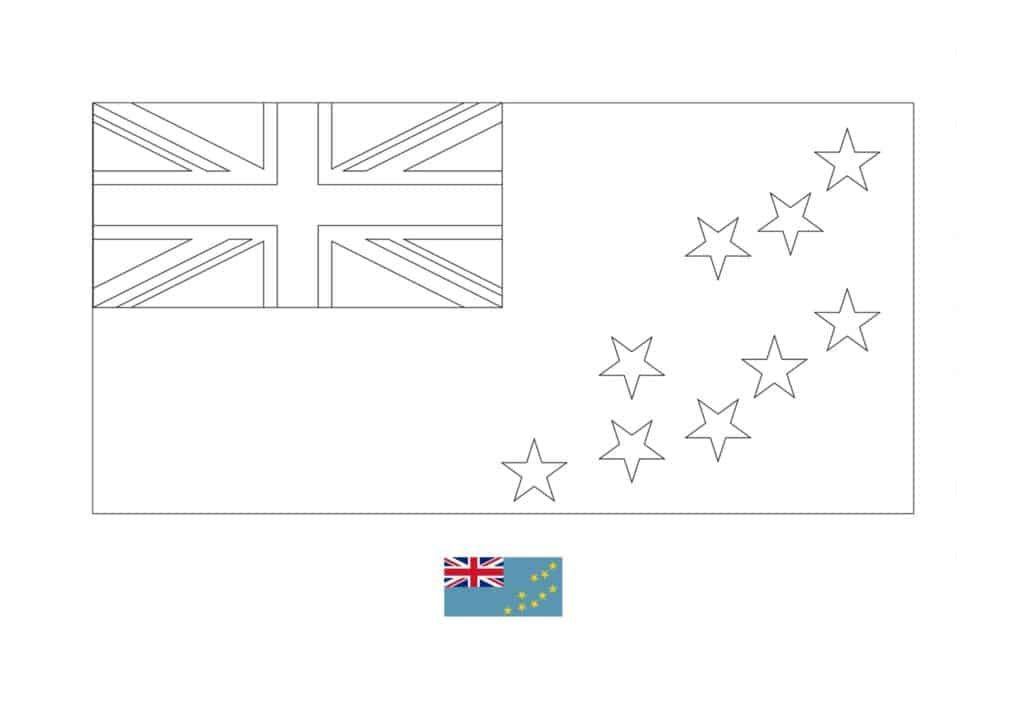 Flag of tuvalu coloring page
