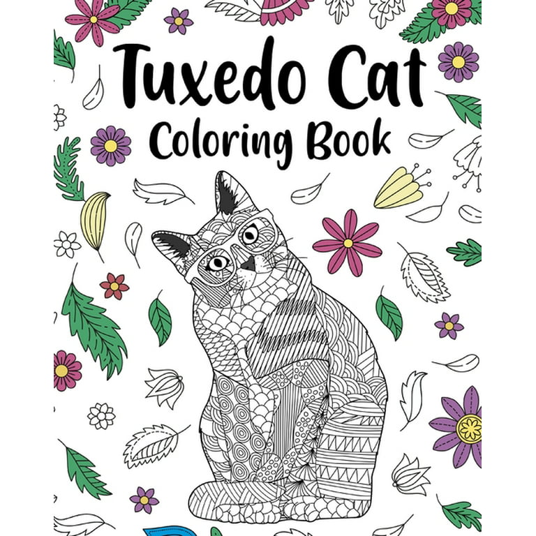 Tuxedo cat coloring book funny quotes and freestyle drawing pages black and white tuxedo cats paperback