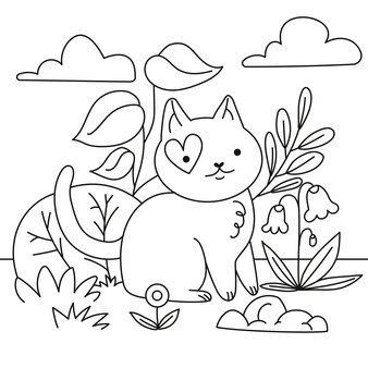 Page tuxedo cat coloring pages vectors illustrations for free download