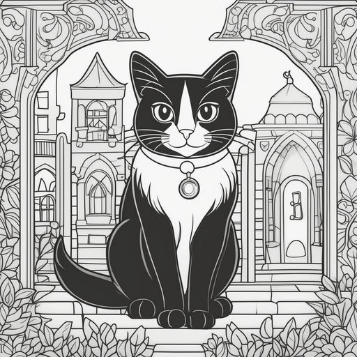 Black and white cat in dry brush