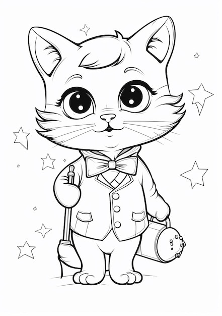 Tuxedo cat coloring pages images