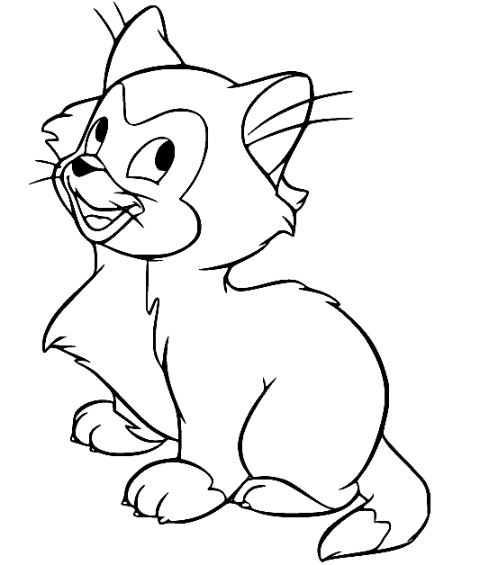 Figaro tuxedo cat coloring page