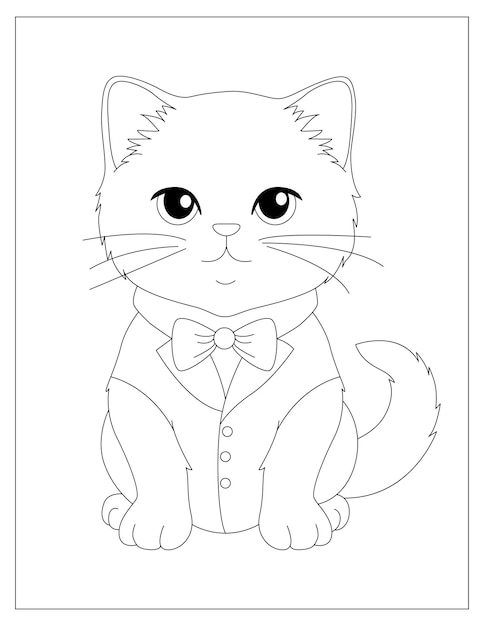 Page tuxedo cat coloring pages vectors illustrations for free download