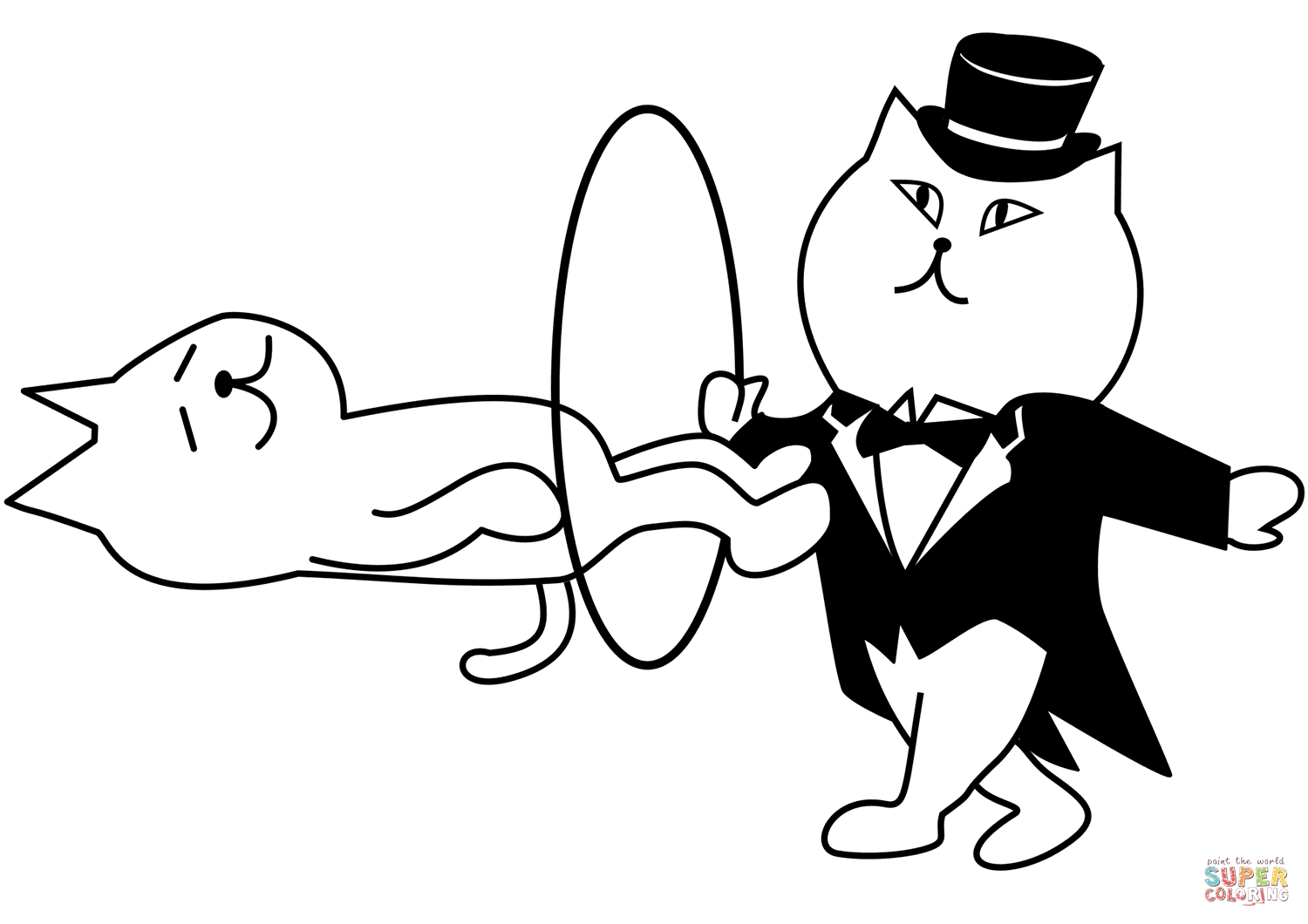 Magician cat coloring page free printable coloring pages