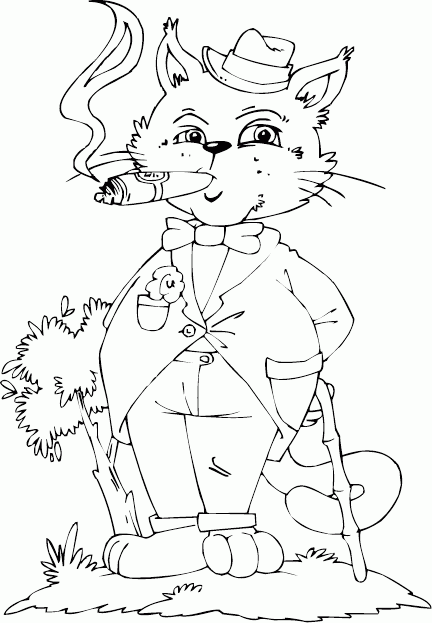Fat cat smoking cigar page