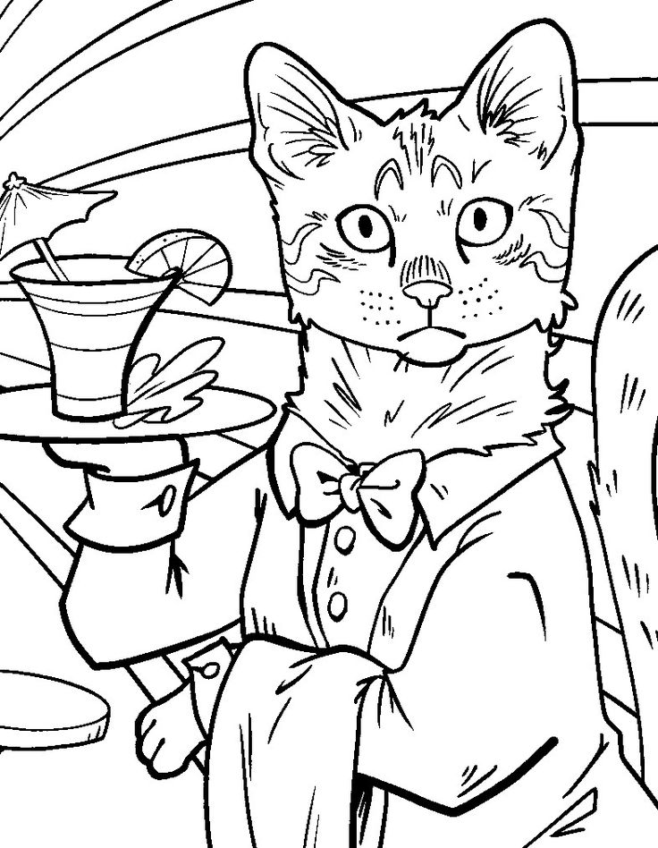 Butler cat coloring page cat coloring book cat coloring page coloring pages