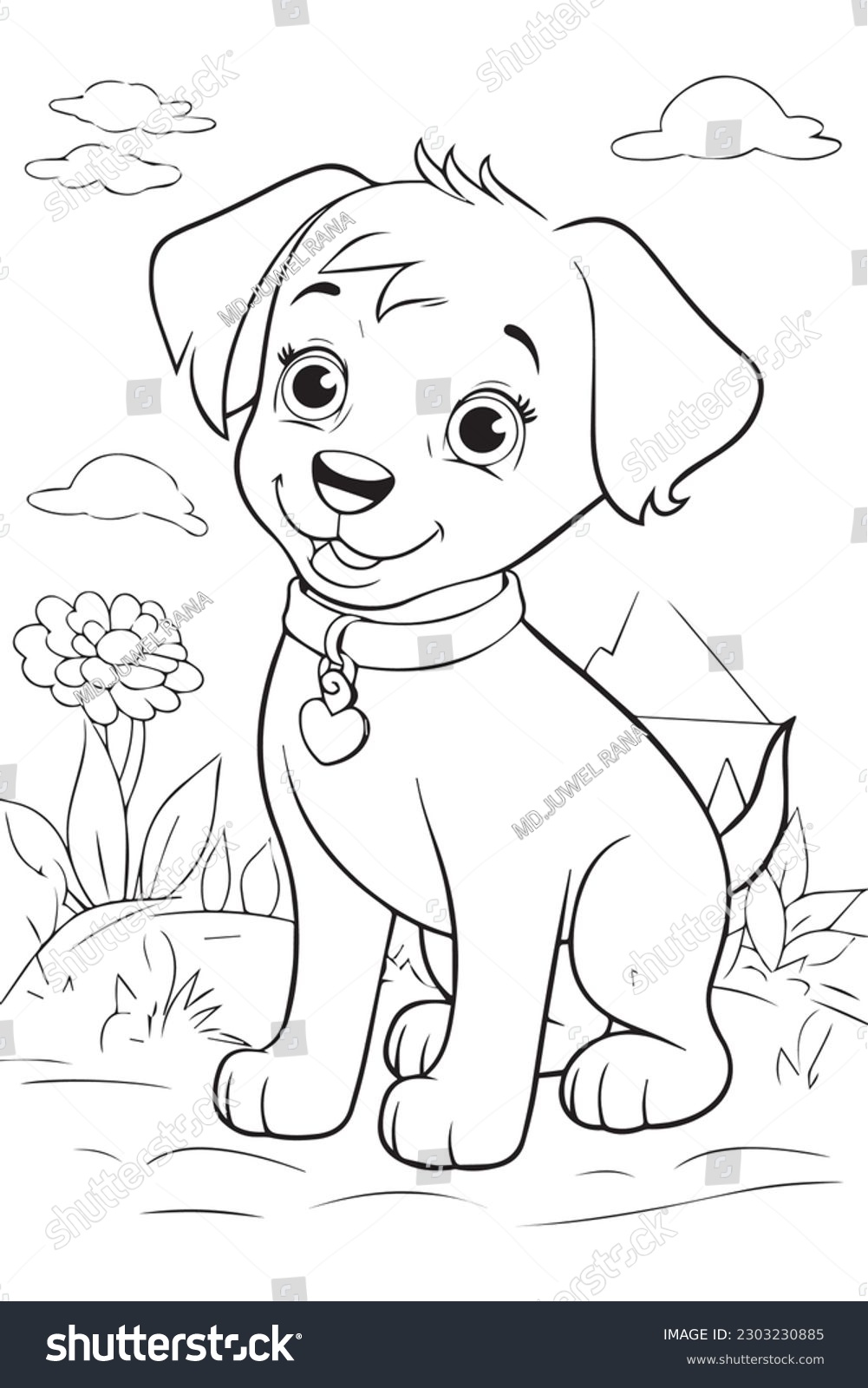 Dog coloring page royalty