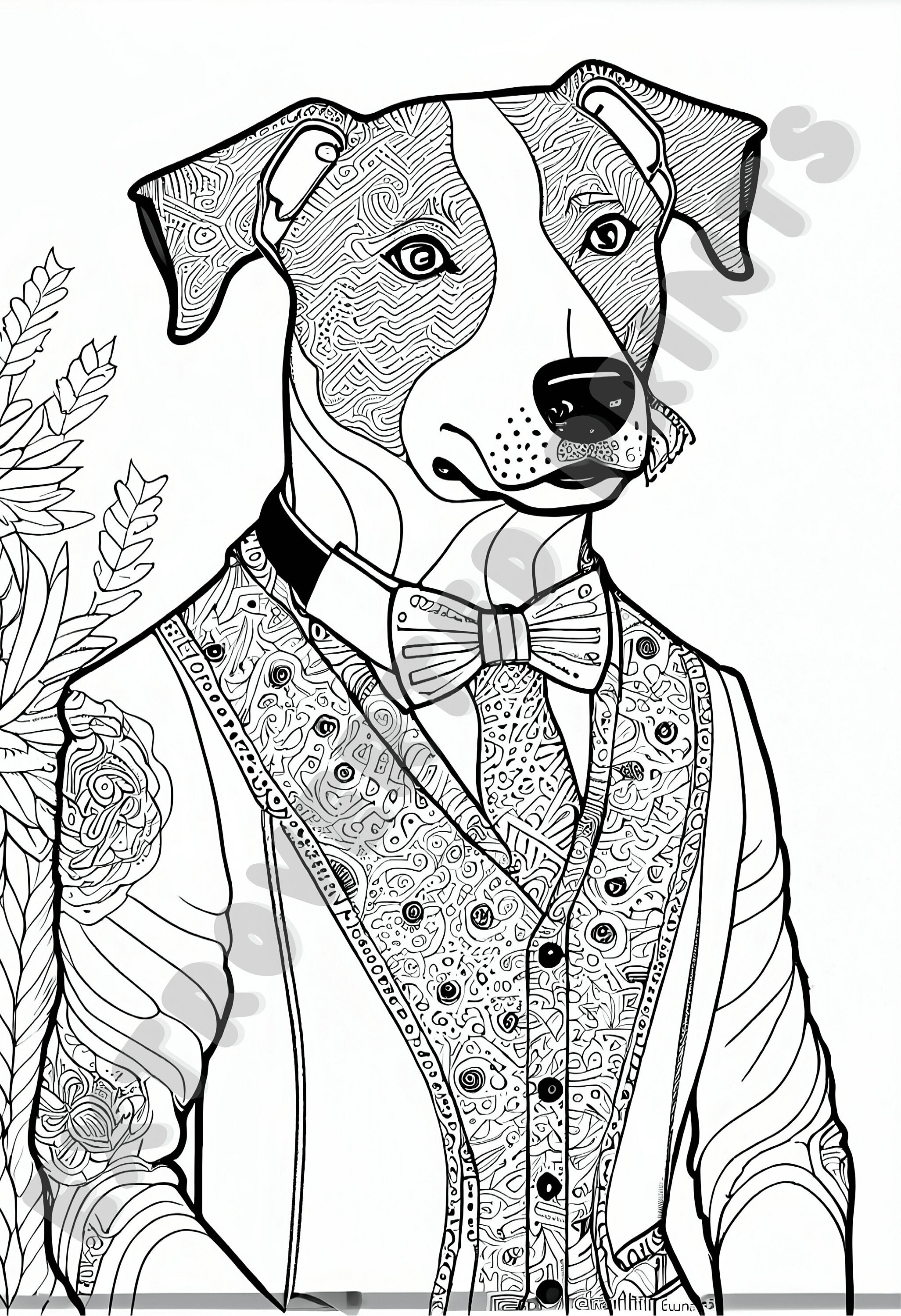 Ralph the dog coloring page for kids and adults who experience adhd anxiety relaxin meditation instant digital download pdf file