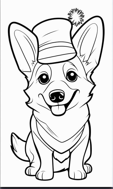 Drawing of doge dog with a beret