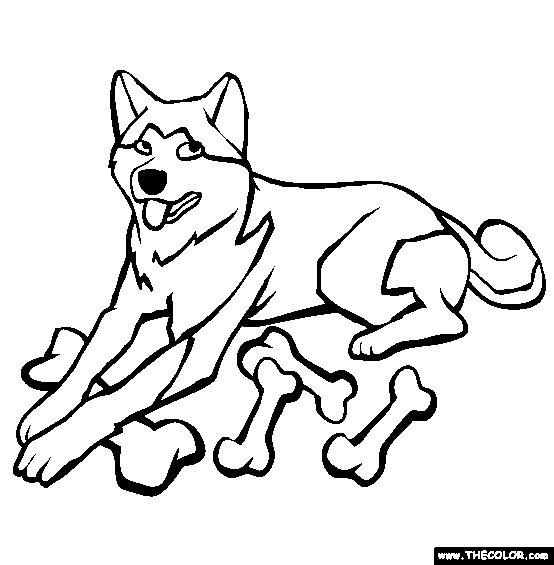 Dogs online coloring pages