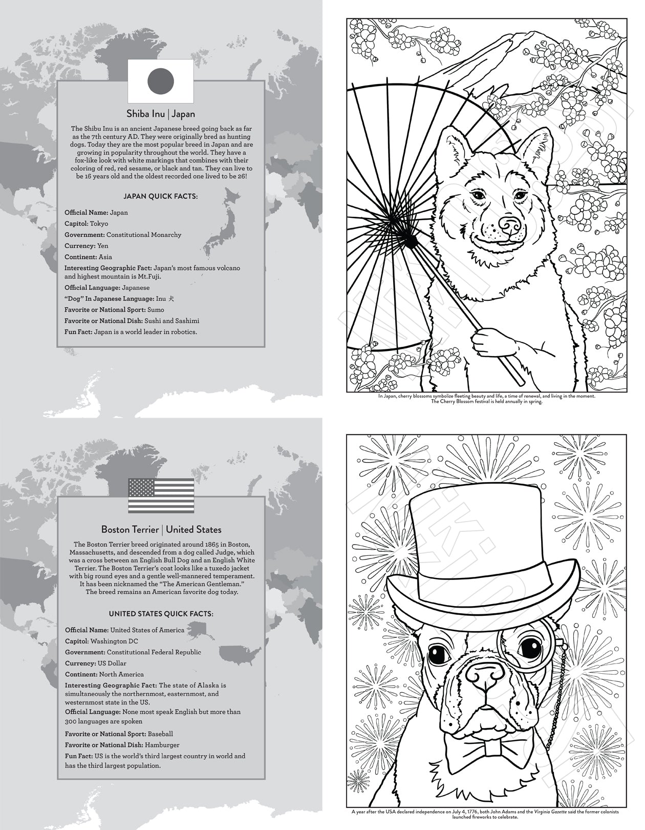 Dogs of the world educational coloring book â nikki august