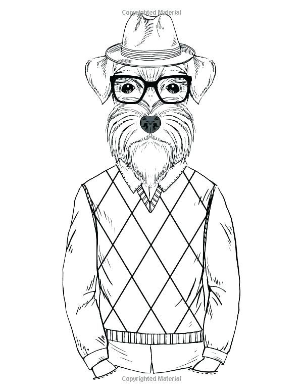Hipster coloring pages schnauzer animal coloring pages dog coloring page animal coloring books