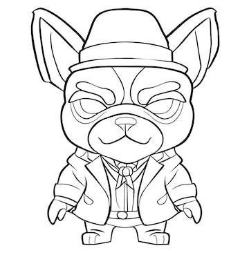 Premium vector gangster animal coloring page vector