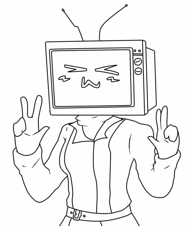 Very cute tv woman coloring page