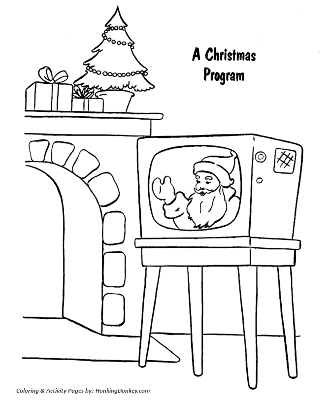 Christmas shopping coloring pages