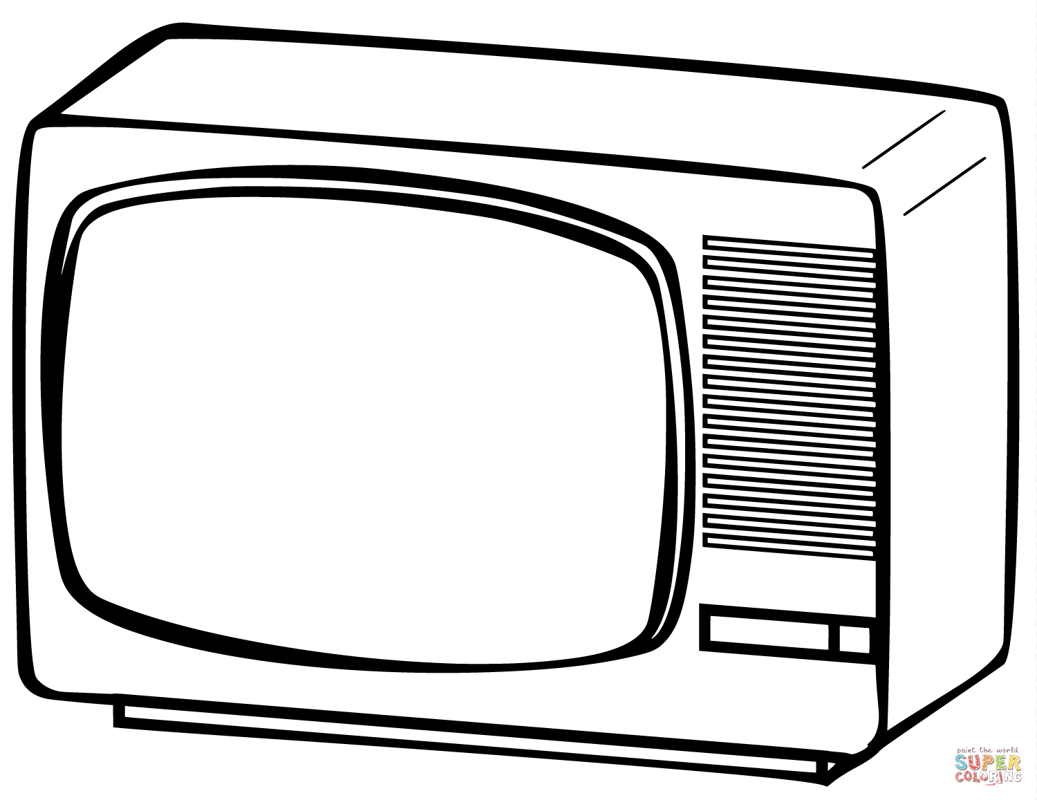 Old school tv set coloring page free printable coloring pages