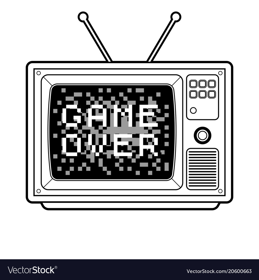 Game over on tv coloring book royalty free vector image