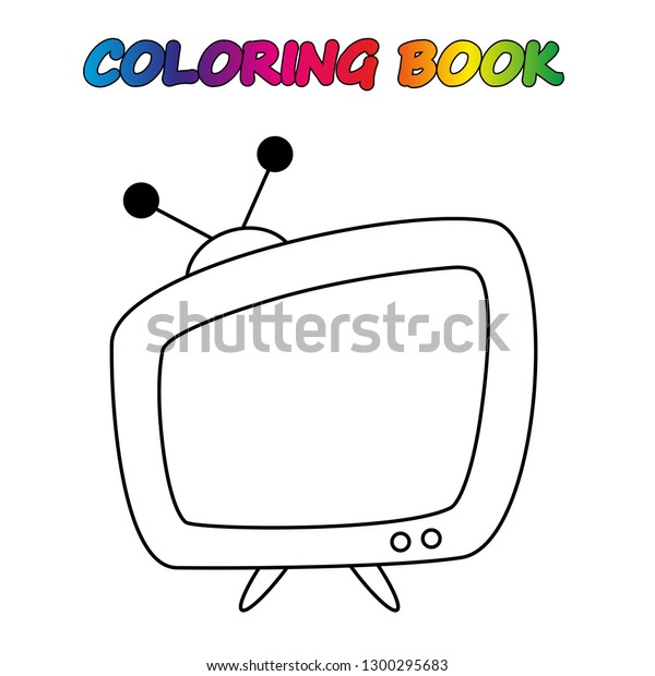 Coloring book tv coloring page educate stock vector royalty free
