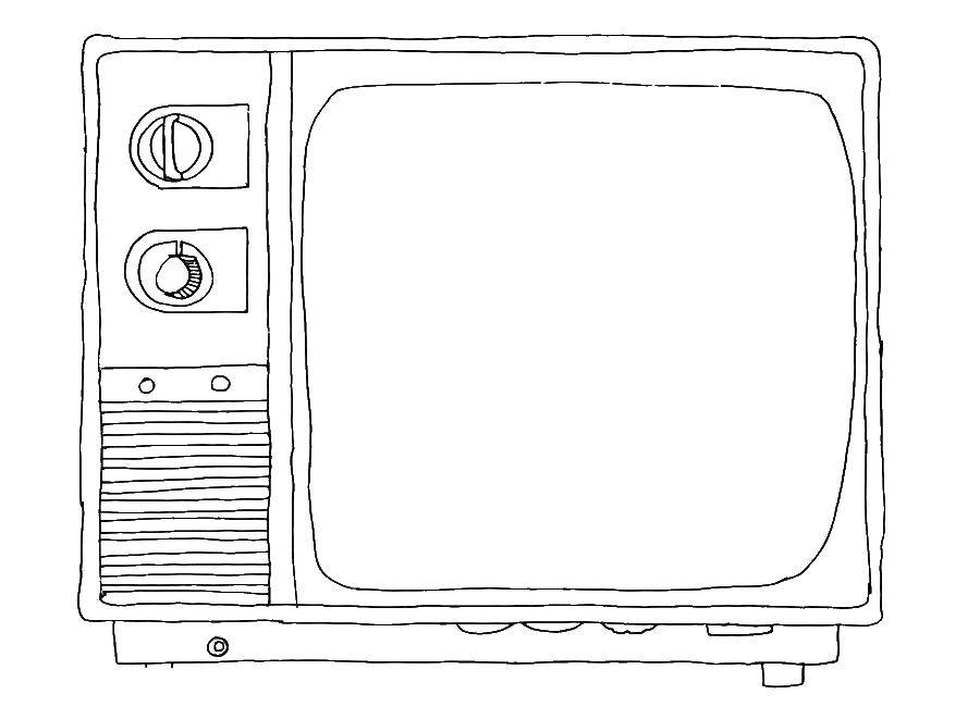 Online coloring pages coloring page old tv technique download print coloring page