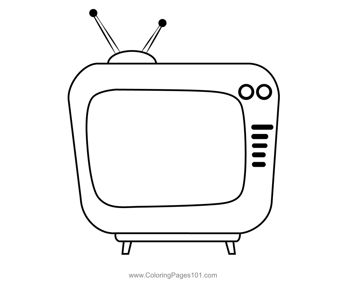 Old television coloring page for kids