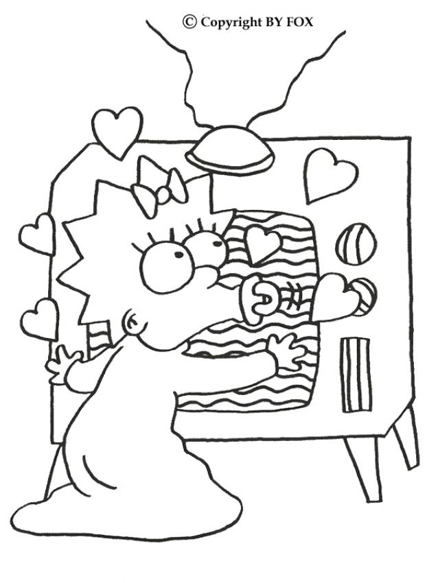 Maggie and the tv coloring pages