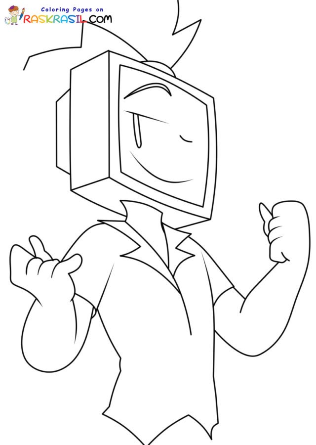 Tv man coloring pages printable for free download