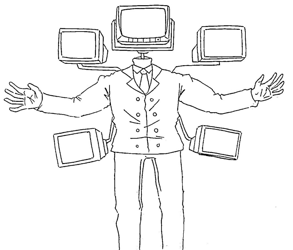 Colored big tv man skibidi toilet â art education
