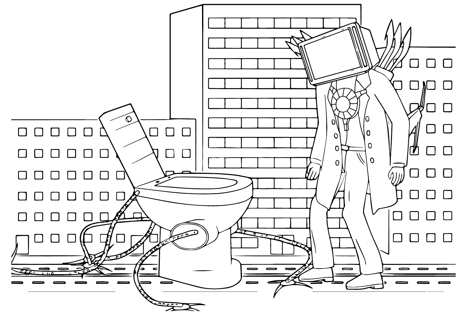 Titan tv man coloring page