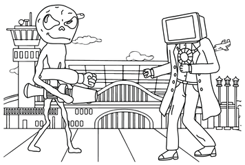 Tv man coloring pages