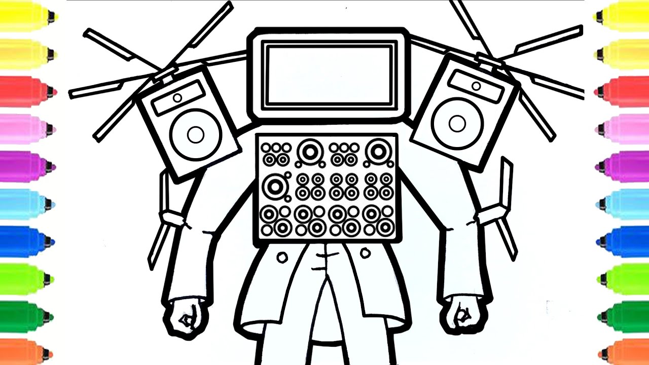 Skibidi toilet how to draw titan tv man titan tv man coloring pages