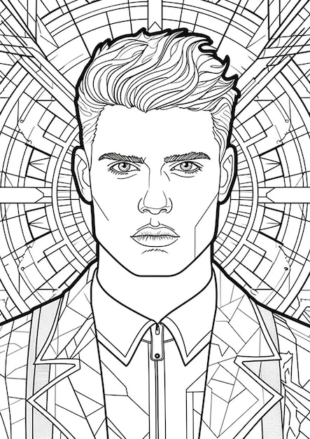 Premium vector men adult coloring book