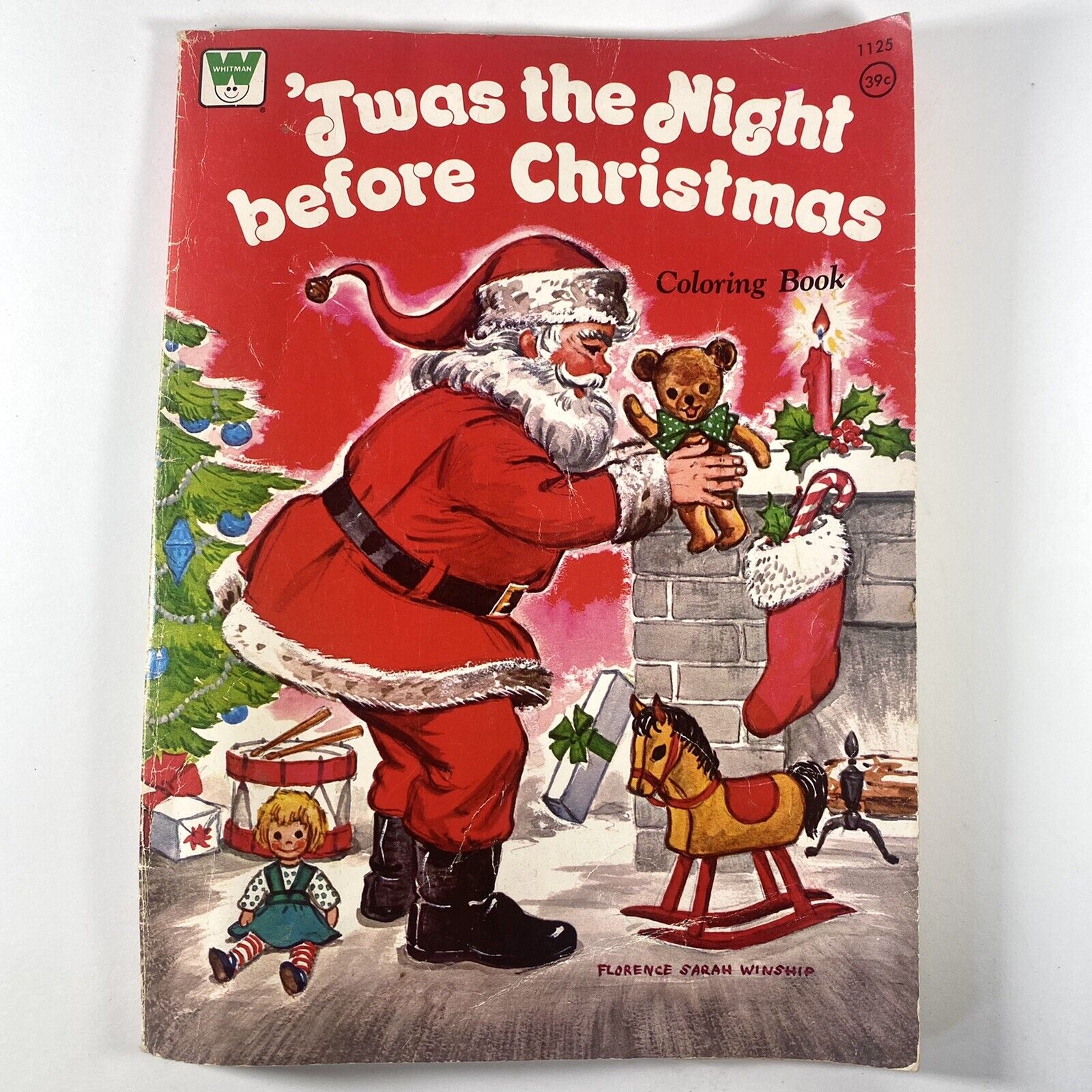 Twas the night before christmas vintage coloring book whitman partial used