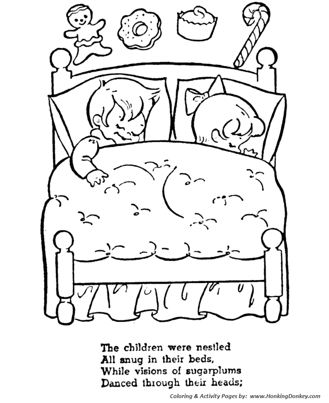 Night before christmas coloring pages christmas story coloring pages