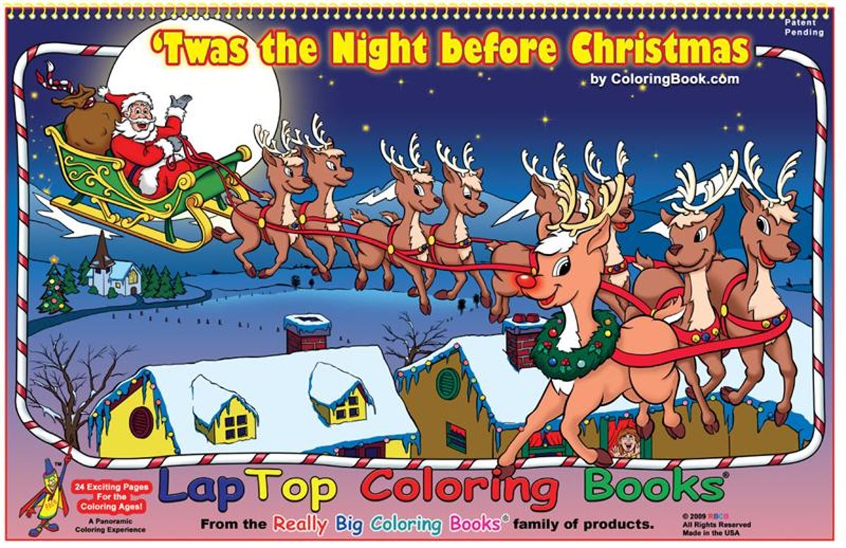 Really big coloring books twas the night before christmas laptop coloring book