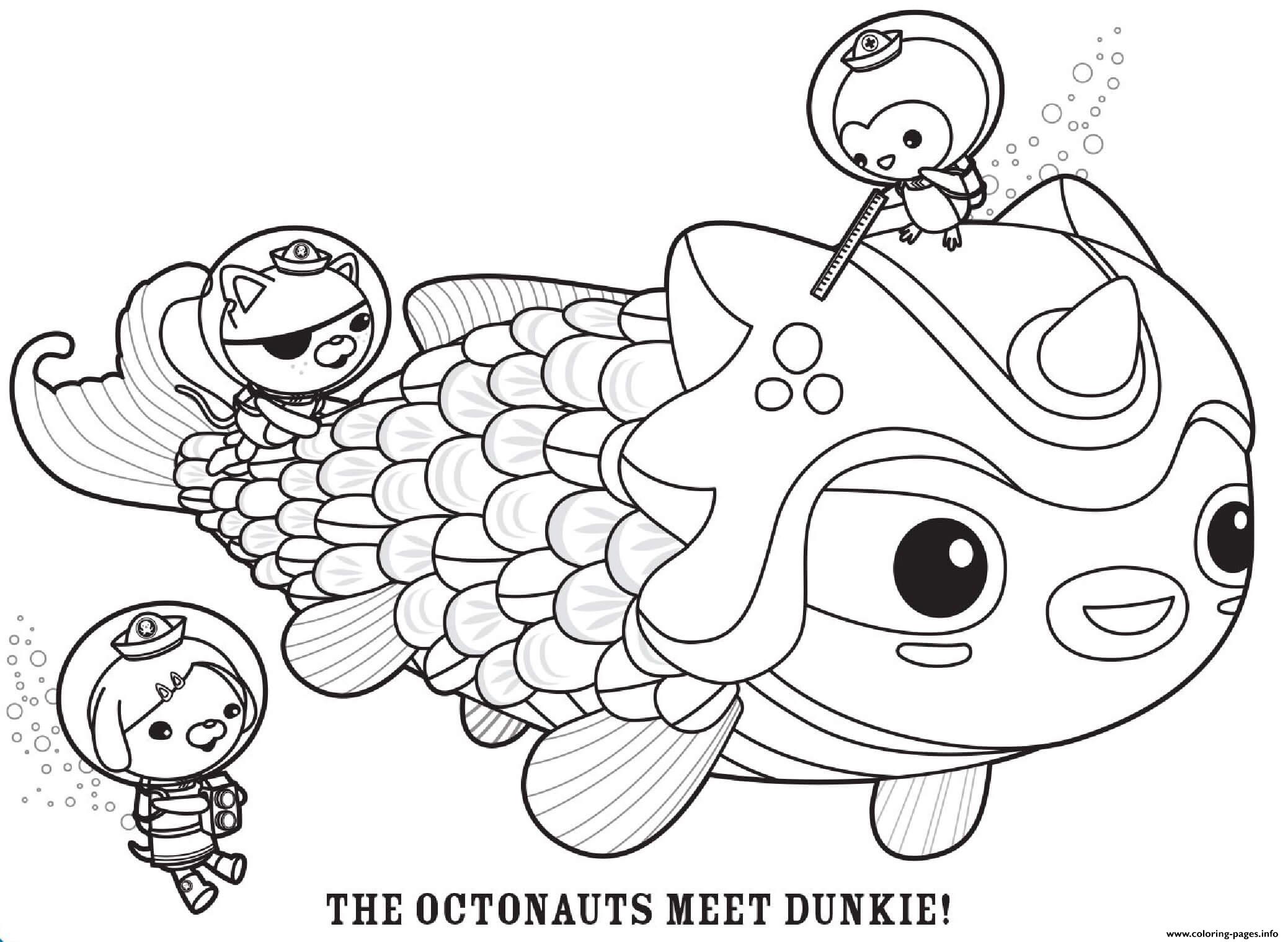 The octonauts meet dunkie octonauts coloring page printable