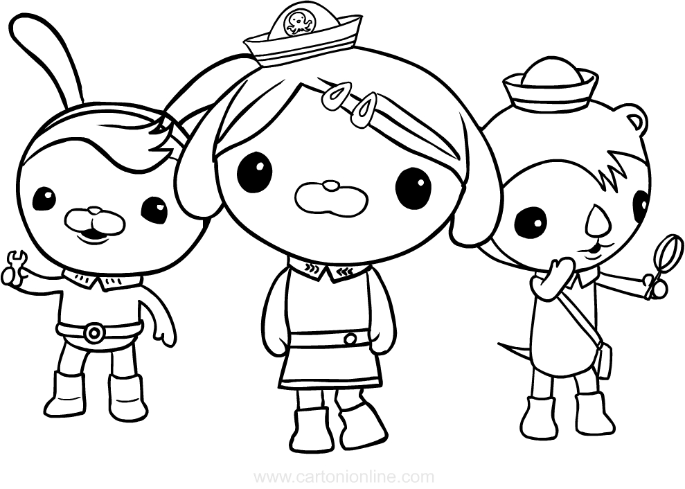 Drawing the octonautas dashi shellington and tweak coloring page
